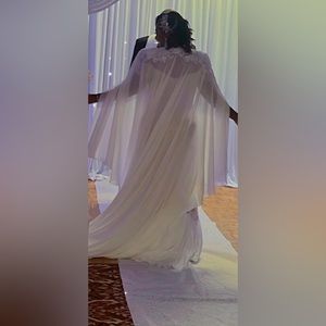 Custom Satin wedding cape